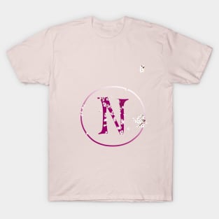 Monogram fairy flowers, letter N T-Shirt